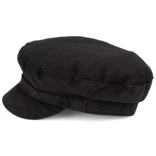 Failsworth Cord Mariner/Breton/Lennon/Fisherman Cap in Black