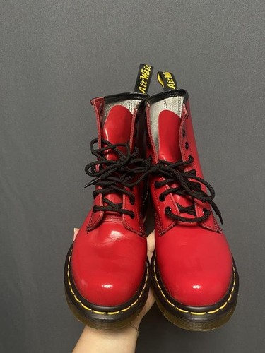Women martens boots red - dr,