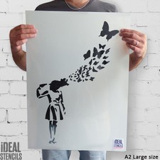 Banksy stencil Girl Butterfly Suicide Home decor art craft painting stencils
