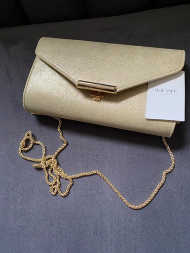 Bennett gold chained clutch - gold,