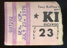 Vintage 1976 Kiss Kansas Bob Seger Concert Ticket Stub Birmingham AL Destroyer