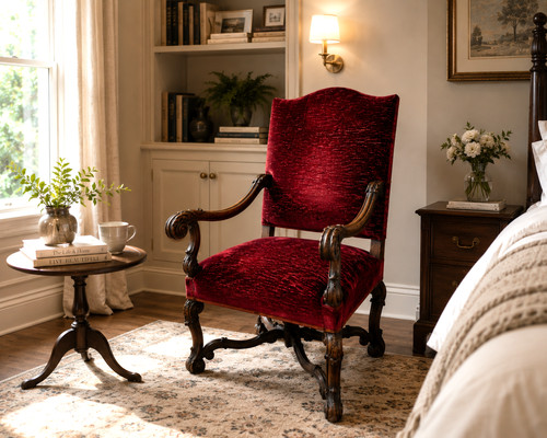 Antique carved throne chair - carved,