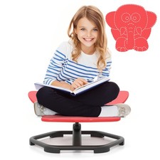 COSTWAY Kids Sensory Swivel Chair Elephant 360° Spinning Chair-Red
