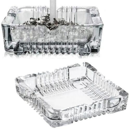 Heavy glass ashtray 15cm - heavy,