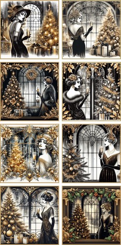 Christmas card toppers - card, art