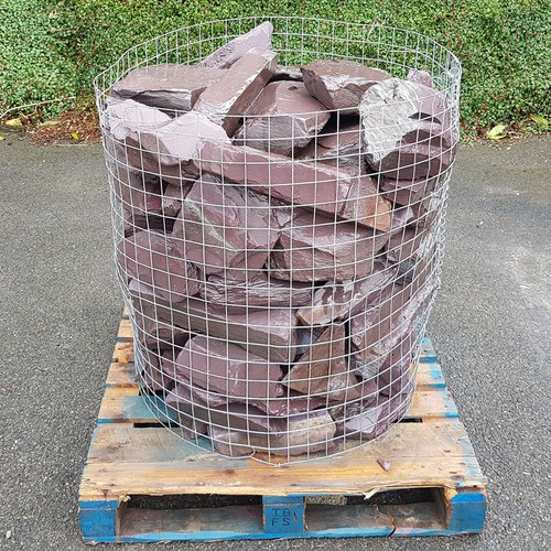 Plum slate garden walling - garden,