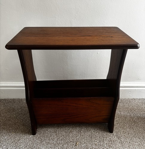 Vintage oak magazine rack - oak,