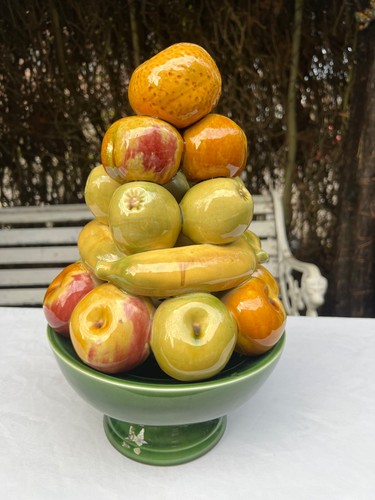 Vintage majolica fruit bowl - vintage,
