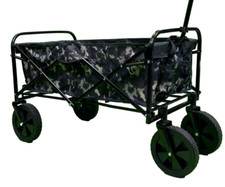 Folding Pull Along Festival Trolley Cart Garden Camping Beach Trailer Fishing