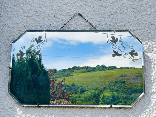 Vintage bevel edge wall mirror - bevel,