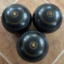 X3 Henselite Championship Super Grip Black Lawn Green Bowls Size 4 / 4 15/16