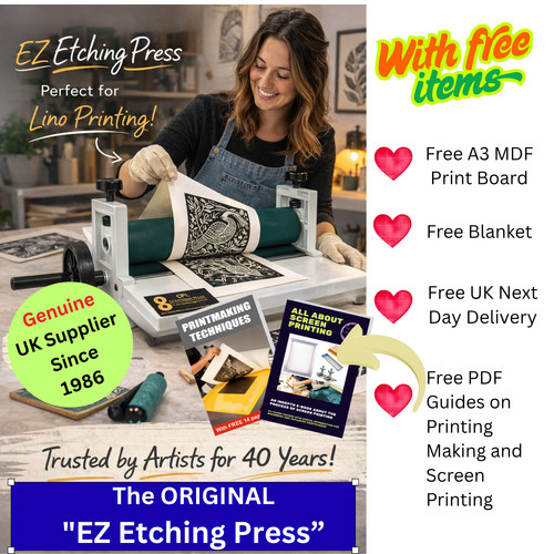 Etching linocut printing - etching,