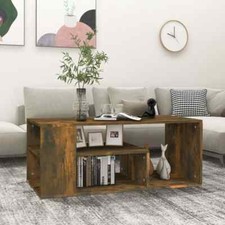 Coffee Table Smoked Oak 100x50x40 cm Engineered Wood vidaXL