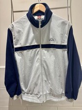 Mens Kappa Vintage Track Top In Navy And Light Blue Size Small