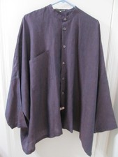 Shirin Guild Womens Linen Open Front Kimono Cardigan Jacket Purple Ireland