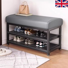 Shoe Bench Shoe Storage Rack Cabinet Organiser with Cushion Padded Seat Unit UK