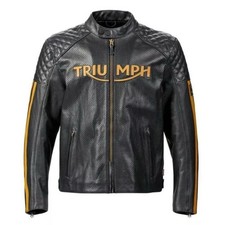 Triumph Motorbike Leather Jacket Bikers Cowhide Racing Jacket