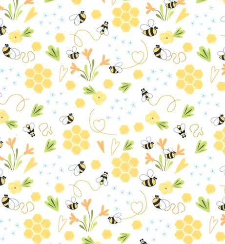 Polycotton craft fabric bumble - polycotton,