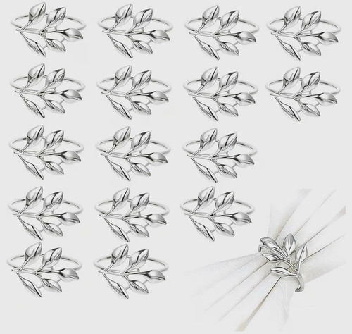 16pcs silver napkin rings - 16pcs,