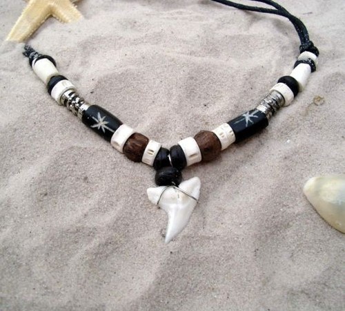 Shark tooth necklace - shark, surfer