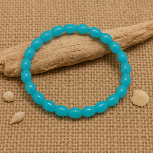 Blue glossy jade - jade, beads