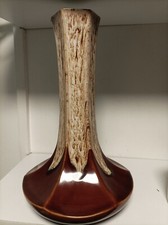 MELBA Ware Fine Arts Large Mid-Century Brown Drip Glaze Vase – 1960s Retro – 12"