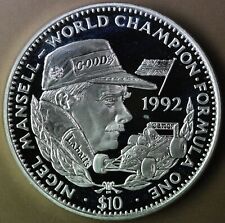 LIBERIA 10 DOLLARS NIGEL MANSELL 1992 SILVER