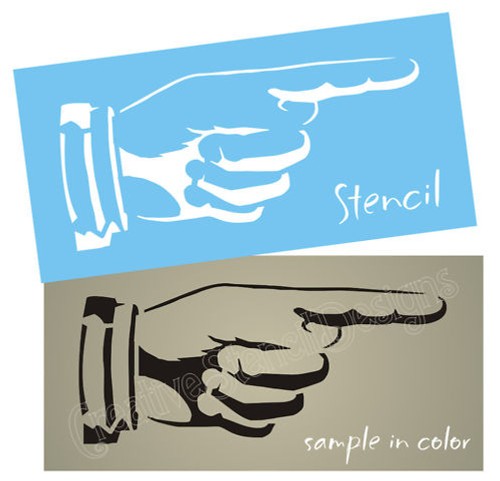 Stencil pointing finger - 4",