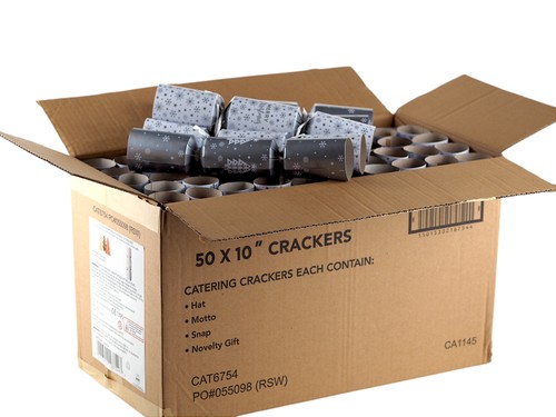 Silver christmas crackers - 50,