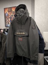 Men's  Napapijri Rainforest  Fleece  Insulated Anorak Jacket Size L Waterproof 