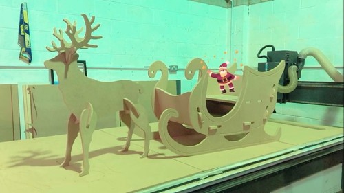 Santa sleigh 4ft large - sleigh,