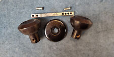 Reclaimed Dark Brown Round Bakelite Door Knobs, with back plate - multi avail