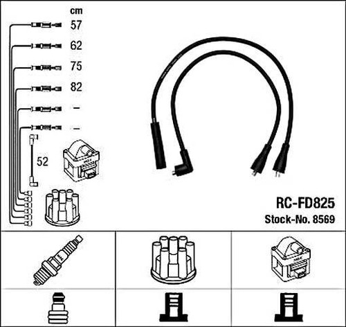 Black ignition cable - black, kit