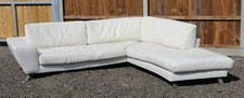Natuzzi Gold Huge White Leather Sofa in beautiful condition