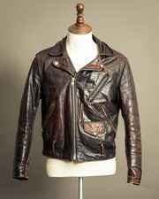 Vintage Schott Perfecto Leather Jacket 619 Small Naked Cowhide Brown 38