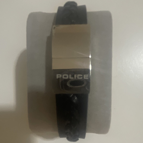 Police black braided leather - police,
