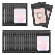 100 Pcs Anti Tarnish Jewelry Bags Pouch, 5.12 x 3.15 Inch, Laser Black