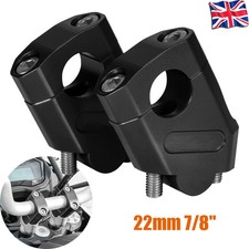 Black 7/8" &22mm Handlebar Bar Mount Clamp Riser Risers For Motorcycle Suzuki