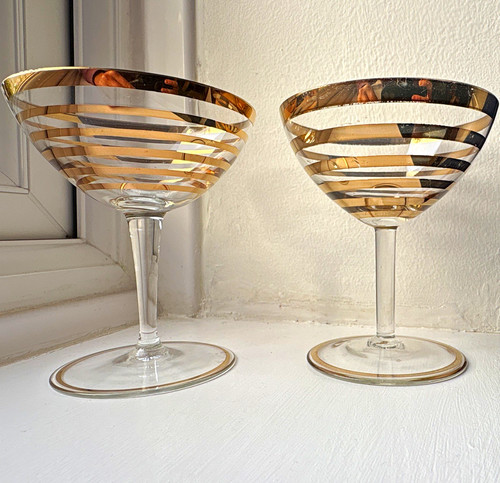 Set vintage clear glass - of,