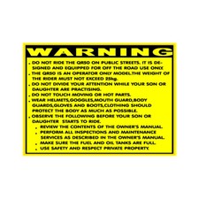 Honda QR50 Replacement warning