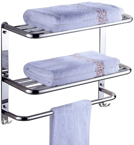 Silver tier wall mount - 2-tier, towel