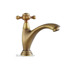 Antique Brass Bathroom Tap Single Hole Cold Water Faucet for Wash Basin Sink NEW