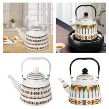 Retro Enamel Tea Kettle Wheat