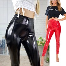 Women Vinyl PVC Wet Look Shiny