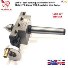 Lathe Taper Turning Attachment Cross Slide 2MT Shank With Revolving Live Center