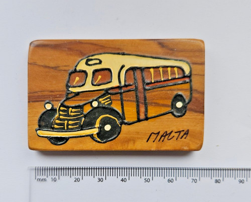 Malta bus wood fridge - bus, magnet