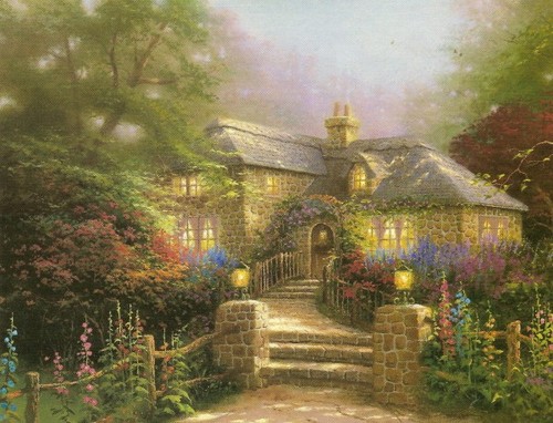 Thomas kinkade hollyhock - kinkade,