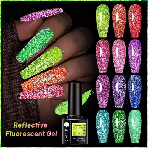 Reflective disco gel nail - reflective,