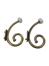 Vintage Brass Hook Rack White