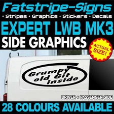 to fit PEUGEOT EXPERT MK3 LWB L2 GRUMPY GIT INSIDE GRAPHICS STICKERS CAMPERVAN